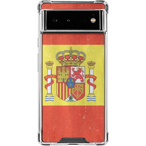 Spain Flag Distressed Google Pixel 6 Clear Case